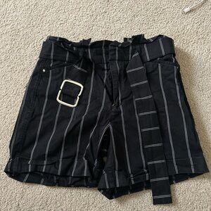 White House Black Market Black and White Striped Shorts